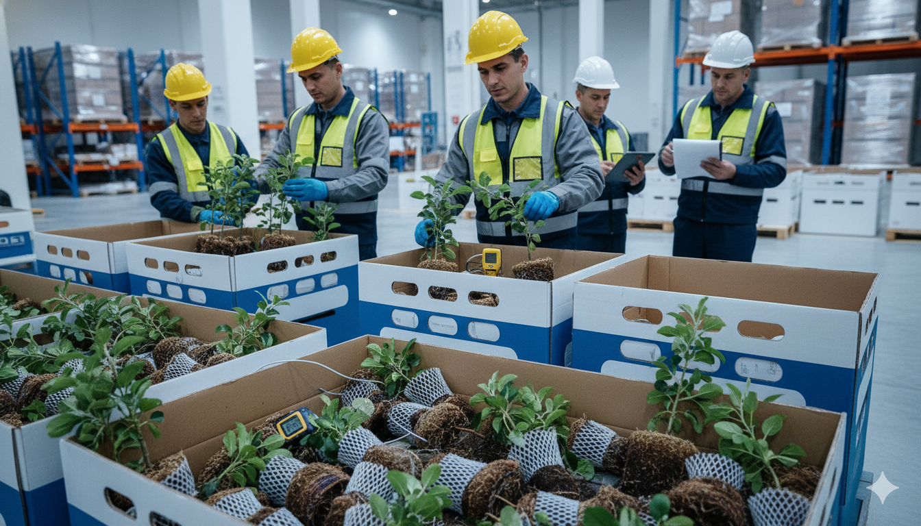 Execution of live apple plant shipment with coordinated cold chain handovers